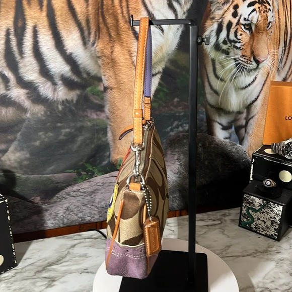 Coach 1491 tan signature print with fish and purple suede - Picture 2 of 11